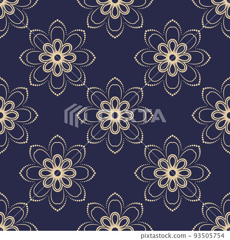Floral Seamless Vector Pattern With Leaves Floral Seamless Vector Pattern With Leaves 93505754