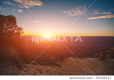 The River Colorado Through the Grand Canyon at Sunset, Grand Canyon National Park, Arizona USA 93506527