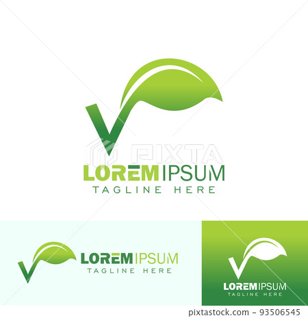 V leaf Monogram Initial Logo Sign - Stock Illustration [93506545] - PIXTA