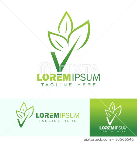 V leaf Monogram Initial Logo Sign - Stock Illustration [93506546] - PIXTA