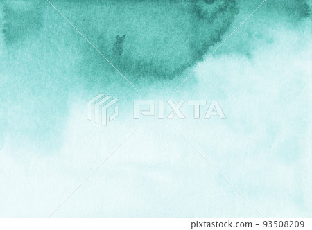 Watercolor emerald and white gradient background texture. Hand painted 93508209