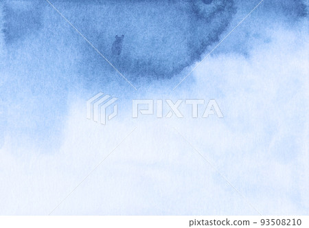 Watercolor light blue and white gradient background texture. Aquarelle liquid abstract blue backdrop. Hand painted 93508210