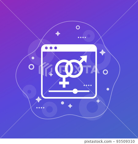 Sex education, educational video vector icon Sex education, educational video vector icon 93509310