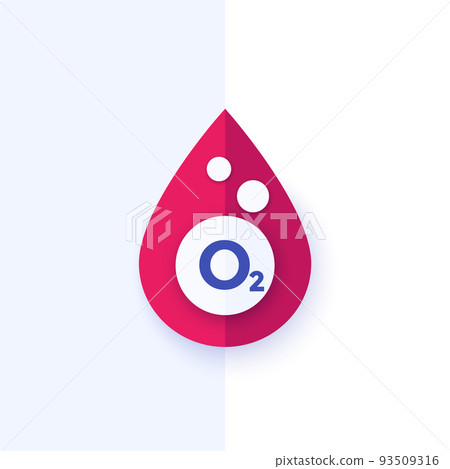 oxygen in blood vector icon oxygen in blood vector icon 93509316