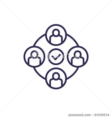 collective effort, team work line icon collective effort, team work line icon 93509554