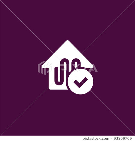 floor heating vector icon with a house floor heating vector icon with a house 93509709