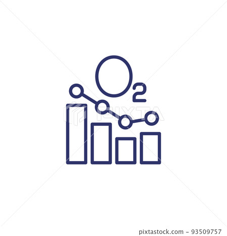 oxygen level line icon with a chart 93509757