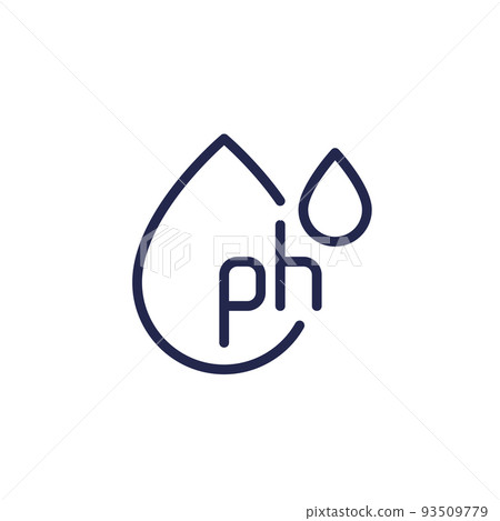 ph line icon with water drops 93509779