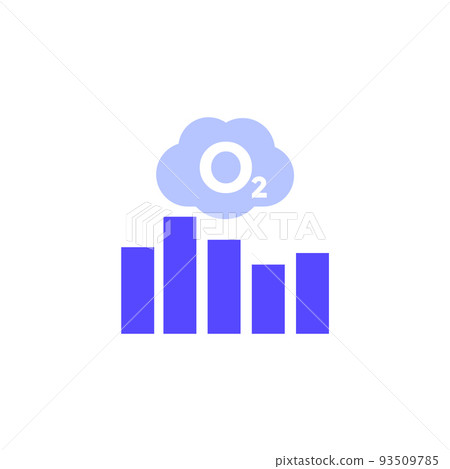 oxygen level icon with a chart oxygen level icon with a chart 93509785