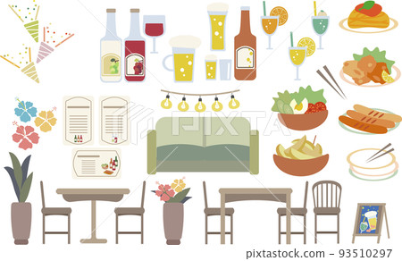 Fun home drinking & beer garden & drinking party & festival flat material set 93510297