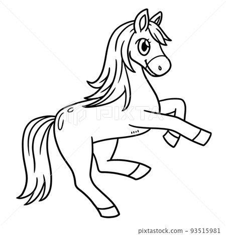 Horse Animal Isolated Coloring Page for Kids Horse Animal Isolated Coloring Page for Kids 93515981