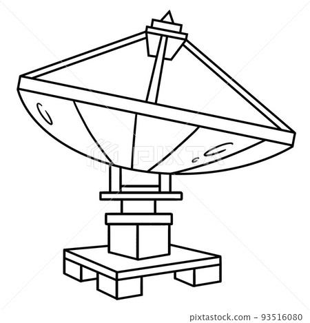 Space Radar Satellite Isolated Coloring Page 93516080