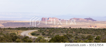 American Landscape in the Desert with Red Rock Mountain Formations American Landscape in the Desert with Red Rock Mountain Formations 93517954