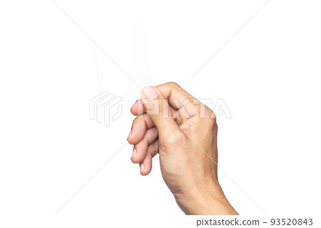 business man hand holding business card isolated on white background with clipping path business man hand holding business card isolated on white background with clipping path 93520843