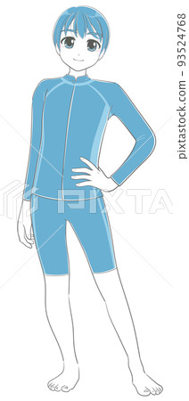 Junior high school students wearing rash guards 93524768