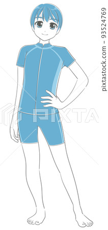 Junior high school students wearing separate swimsuits Junior high school students wearing separate swimsuits 93524769