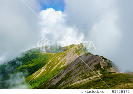 白馬山脊線和雲外的白馬禦池 白馬山脊線和雲外的白馬禦池 93526571