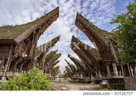 Java, Indonesia, June 13, 2022 - Toraja homes all follow the same rigid design both in shape and 93526757