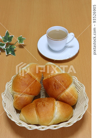 Salt butter bread and coffee (vertical composition) 93526905
