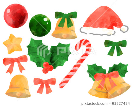 Christmas accessory material, hand-painted watercolor style Christmas accessory material, hand-painted watercolor style 93527454