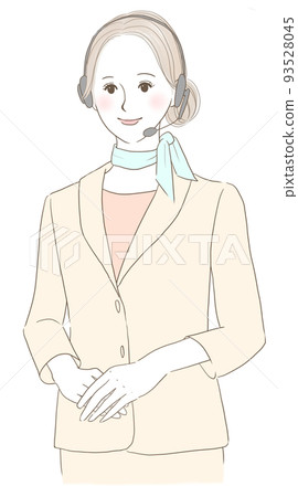 一個穿著西裝的女人帶著耳機 一個穿著西裝的女人帶著耳機 93528045