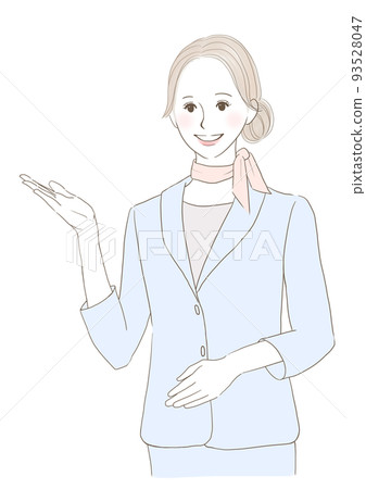 一個穿西裝的女人做嚮導姿勢 93528047