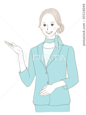 一個穿西裝的女人做嚮導姿勢 93528049