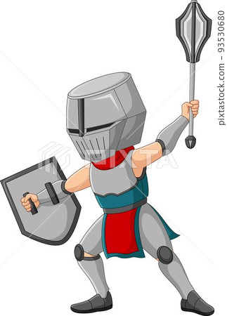 Cartoon knight with a shield 93530680