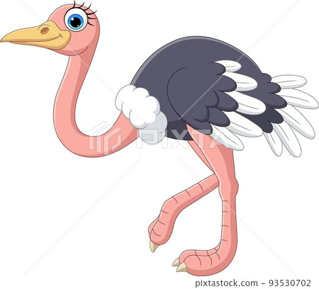 Cartoon ostrich on white background 93530702
