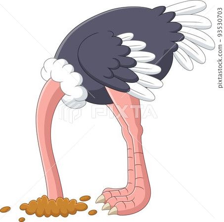Ostrich hiding its head in the hole Ostrich hiding its head in the hole 93530703