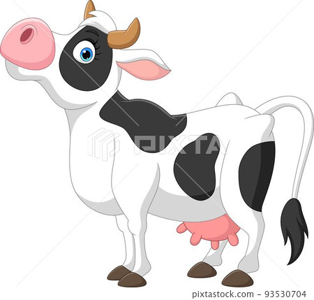 Happy cartoon cow isolated on white background Happy cartoon cow isolated on white background 93530704