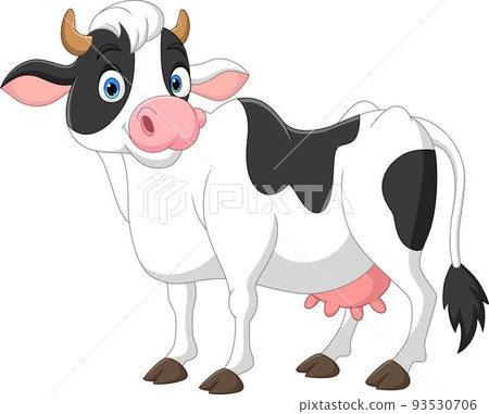 Happy cartoon cow on white background Happy cartoon cow on white background 93530706