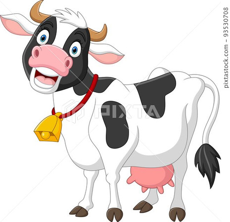 Happy cartoon cow on white background Happy cartoon cow on white background 93530708