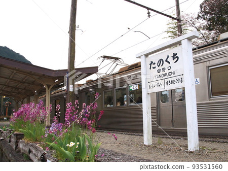 大井川鐵道大井川本線田口站月台停靠的電車 大井川鐵道大井川本線田口站月台停靠的電車 93531560
