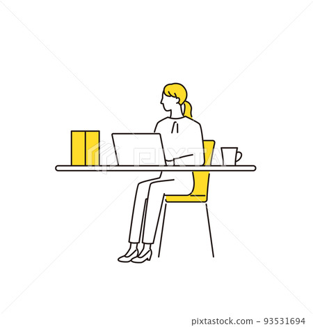 在個人計算機上工作的女商人 在個人計算機上工作的女商人 93531694