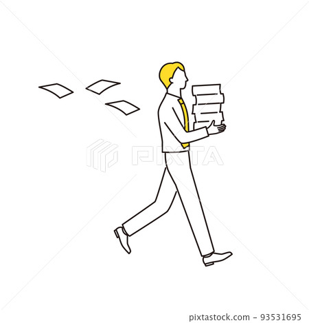 一個拿著一堆材料奔跑的商人 一個拿著一堆材料奔跑的商人 93531695