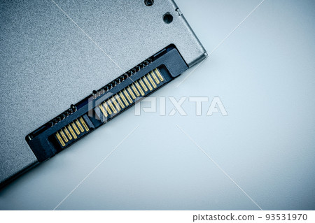 SATA connection of a SSD solid state drive Drive closed up shot. 93531970