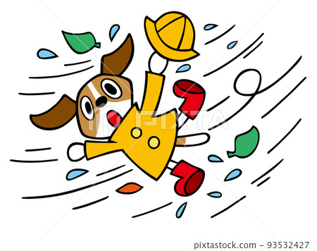 Jack Russell Terrier dog blown away by a typhoon 93532427