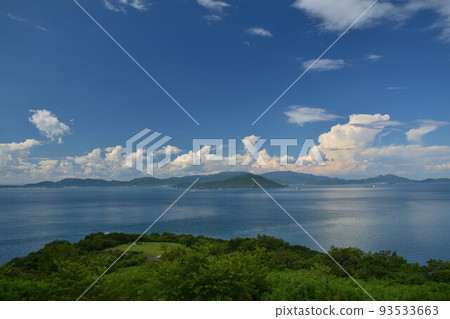 Sea in summer - thunderhead (Shodoshima from Aji Ryuozan Park, Takamatsu City) Sea in summer - thunderhead (Shodoshima from Aji Ryuozan Park, Takamatsu City) 93533663