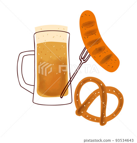 Illustration with stylized beer mug, with 93534643