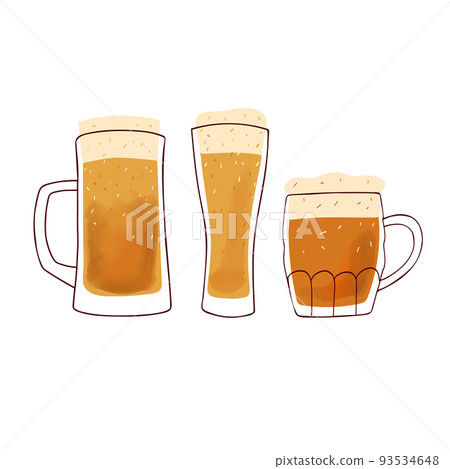 Mugs of beer stylized illustration illustration 93534648