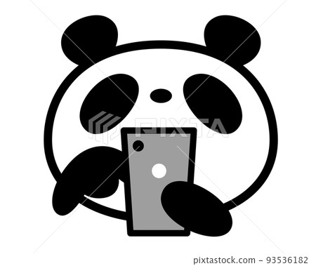 簡單的熊貓臉圖標智能手機操作 93536182