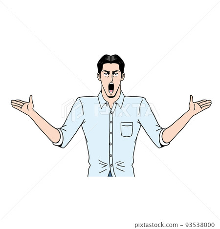 Surprised man of American comics touch - Stock Illustration [93538000 ...