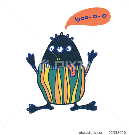Cute vector monster with boo, funny clipart collection for kids Cute vector monster with boo, funny clipart collection for kids 93538050