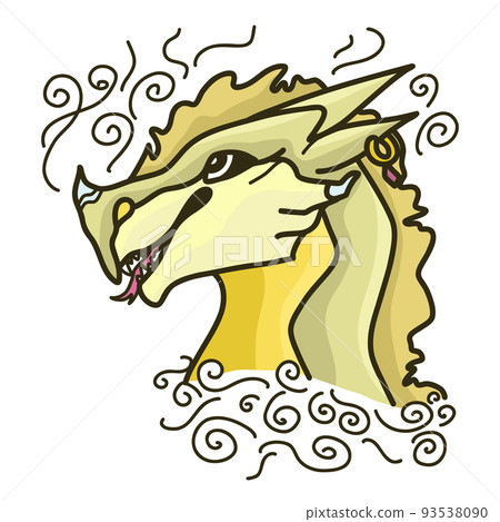 Vector illustration of a stylized dragon. Fabulous creature in cartoon style for design Vector illustration of a stylized dragon. Fabulous creature in cartoon style for design 93538090