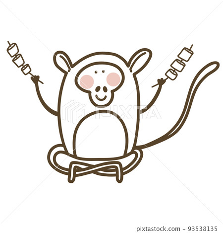 Cute outlined jungle and woodland animal for kids. Coloring vector illustration set. 93538135