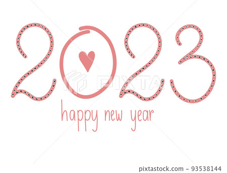 Year 2023 New Year concept illustration in pink and black colors Year 2023 New Year concept illustration in pink and black colors 93538144