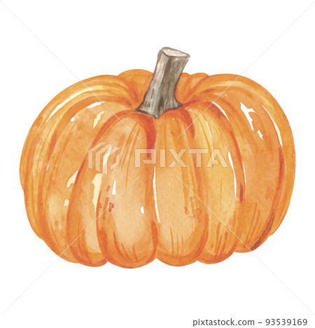 Watercolor autumn pumpkin 93539169
