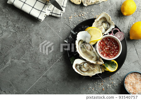 Concept of seafood, oysters, space for text 93540757
