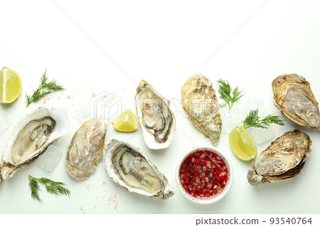 Concept of seafood, oysters, space for text 93540764